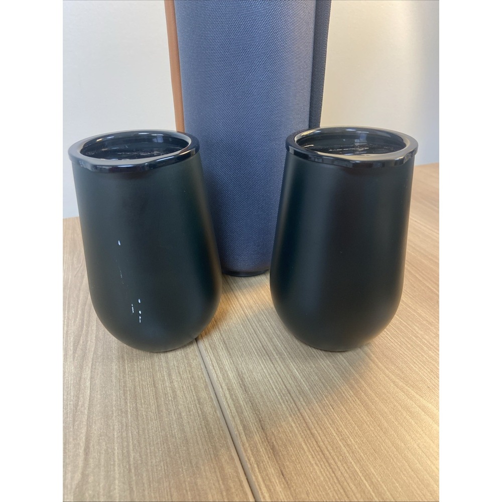 Rabbit Wine To Go Set Insulated Case & 2 Wine Tumblers Lids Portable Tailgate - Picture 4 of 9
